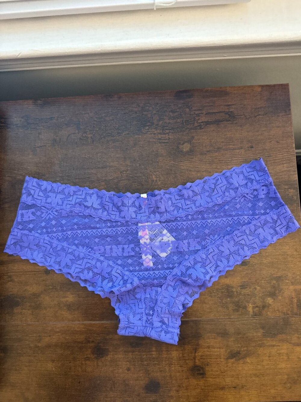 PINK Victoria's Secret Purple Lace Cheeky Panty